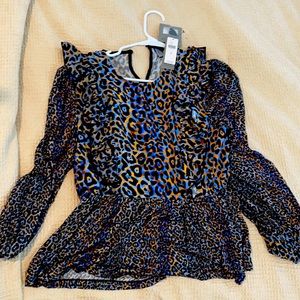 Brand new with tags Leopard peplum top from Anthropologie..Size Medium